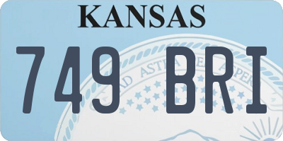 KS license plate 749BRI