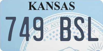 KS license plate 749BSL