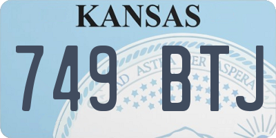KS license plate 749BTJ