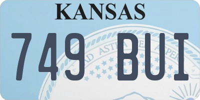KS license plate 749BUI