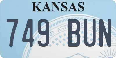 KS license plate 749BUN