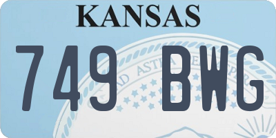 KS license plate 749BWG