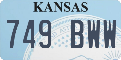 KS license plate 749BWW