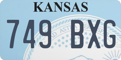 KS license plate 749BXG