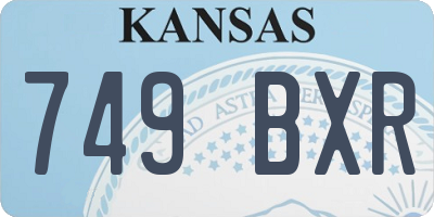 KS license plate 749BXR