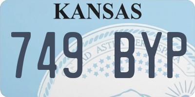 KS license plate 749BYP