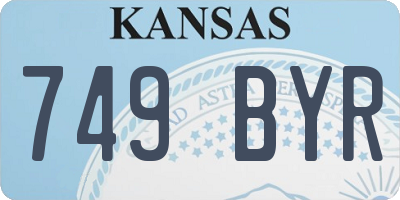 KS license plate 749BYR