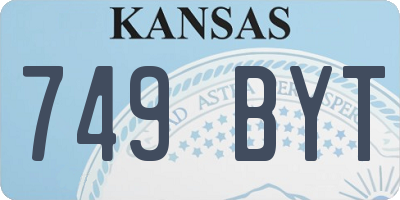 KS license plate 749BYT