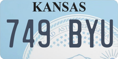KS license plate 749BYU