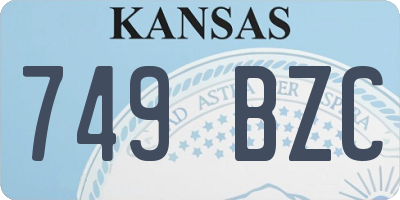 KS license plate 749BZC