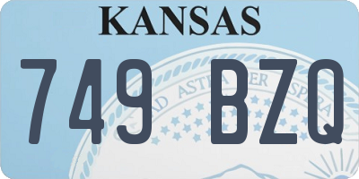 KS license plate 749BZQ