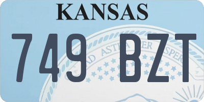 KS license plate 749BZT