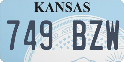 KS license plate 749BZW