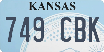 KS license plate 749CBK