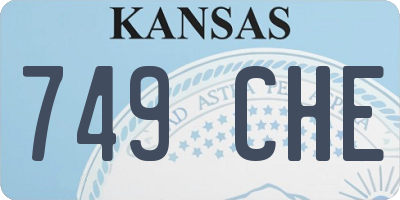 KS license plate 749CHE