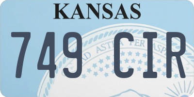 KS license plate 749CIR
