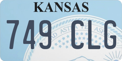 KS license plate 749CLG