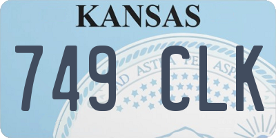 KS license plate 749CLK