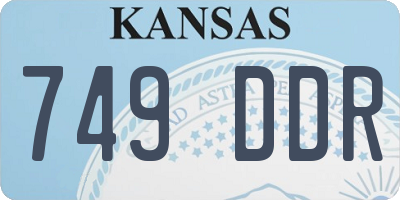 KS license plate 749DDR