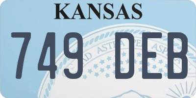 KS license plate 749DEB