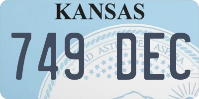 KS license plate 749DEC