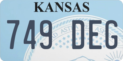 KS license plate 749DEG