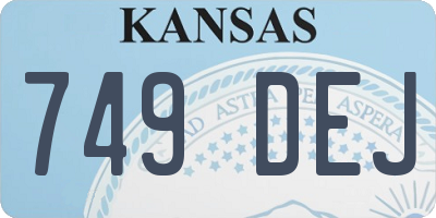 KS license plate 749DEJ