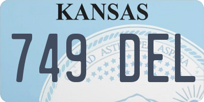 KS license plate 749DEL