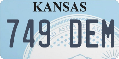 KS license plate 749DEM