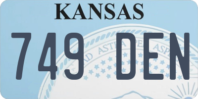 KS license plate 749DEN