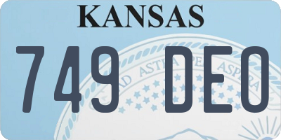 KS license plate 749DEO