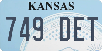 KS license plate 749DET