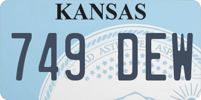 KS license plate 749DEW