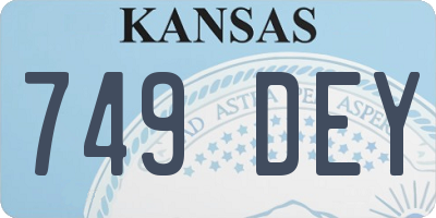 KS license plate 749DEY