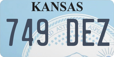 KS license plate 749DEZ