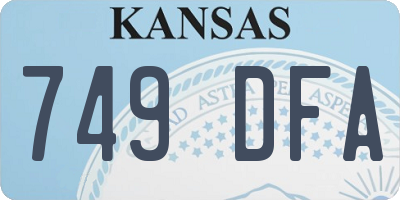 KS license plate 749DFA
