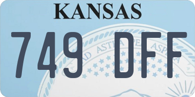 KS license plate 749DFF