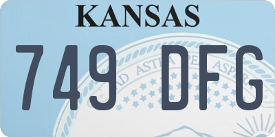 KS license plate 749DFG