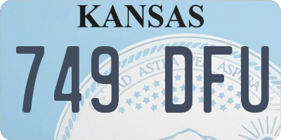 KS license plate 749DFU