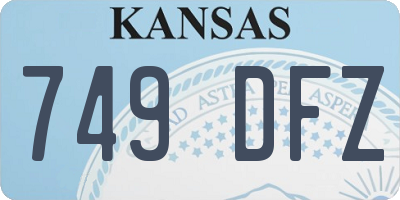 KS license plate 749DFZ