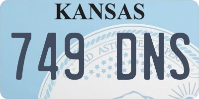 KS license plate 749DNS