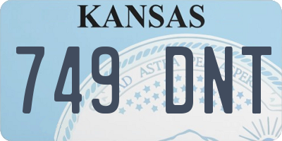 KS license plate 749DNT