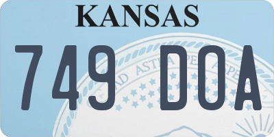 KS license plate 749DOA