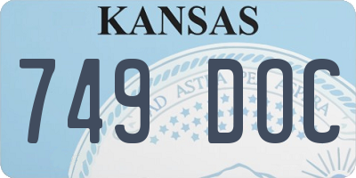 KS license plate 749DOC