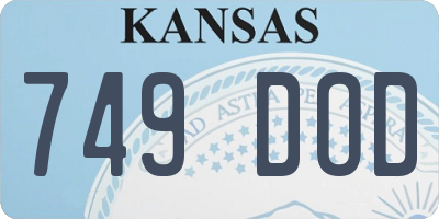 KS license plate 749DOD