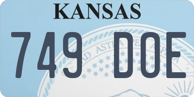 KS license plate 749DOE