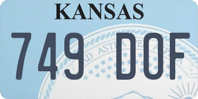 KS license plate 749DOF