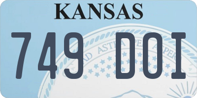 KS license plate 749DOI