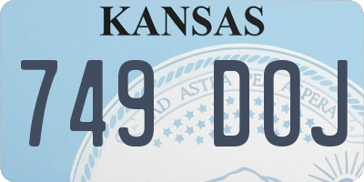 KS license plate 749DOJ
