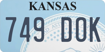 KS license plate 749DOK